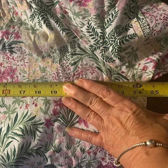 WONDERLY floral linen blend maxi dress 1X - Picture 11 of 12